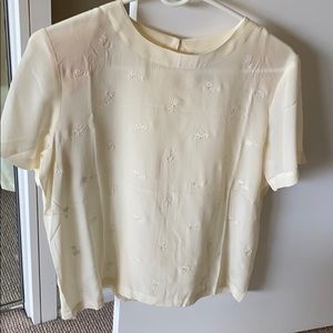 Women’s 100% Silk Short Sleeve Embossed Shirt